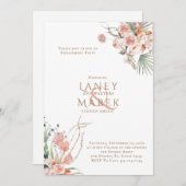 パステルウォーターカラーフローラ婚約パーティ 招待状 (正面/裏面)