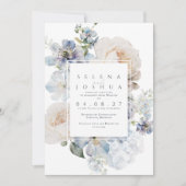 パステルウォーターカラーフローラ春の結婚式招待状 招待状 (正面)
