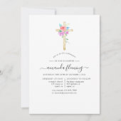 パステルウォーターカラーフローラ確認 招待状 (正面)