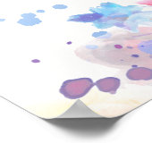 パステルウォーターカラーフローラ結婚ウェルカム ポスター (角)