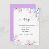 パステルウォーターカラーフローラ結婚ズ 出欠カード (正面/裏面)