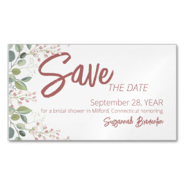 パステルウォーターカラーフローラ縁どブライダルシャワー マグネット名刺