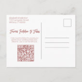 パステルウォーターカラーフローラ縁どブライダルシャワー 案内ポストカード (裏面)