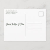 パステルウォーターカラーフローラ縁どブライダルシャワー 案内ポストカード (裏面)