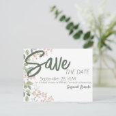 パステルウォーターカラーフローラ縁どブライダルシャワー 案内ポストカード (スタンド正面)