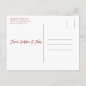 パステルウォーターカラーフローラ縁どブライダルシャワー 案内ポストカード (裏面)