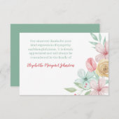 パステルウォーターカラーフローラ葬祭忌引き サンキューカード (正面/裏面)