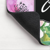 パステルウォーターカラーフローラ モノグラムの マウスパッド (コーナー)