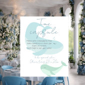 パステルウォーターカラーブルーグリーンホエールタイムカプセル ポスター