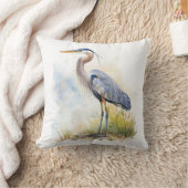 パステルウォーターカラーブルーヘロンルイジアナ州 クッション (ブランケット)