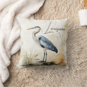 パステルウォーターカラーブルーヘロンルイジアナ州 クッション (ブランケット)