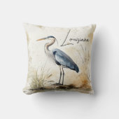 パステルウォーターカラーブルーヘロンルイジアナ州 クッション (正面)