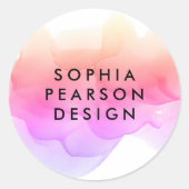 パステルウォーターカラーブロ ラウンドシール (正面)