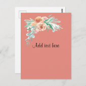 パステルウォーターカラーブーケテンプレート ポストカード (正面/裏面)