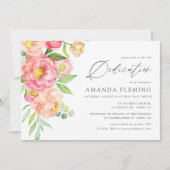 パステルウォーターカラープアニスバプテスマまたは《キリスト教》洗礼式や命名式 招待状 (正面)