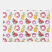 パステルウォーターカラープールフロートパターン キッチンタオル (横)