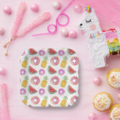 パステルウォーターカラープールフロートパターン ペーパープレート (パーティー)