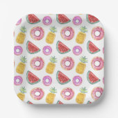 パステルウォーターカラープールフロートパターン ペーパープレート (正面)