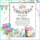 パステルウォーターカラーベビーシャワー招待状 招待状