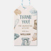 パステルウォーターカラーベーキングボーイ誕生日 ギフトタグ (正面)