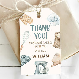 パステルウォーターカラーベーキングボーイ誕生日 ギフトタグ