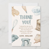 パステルウォーターカラーベーキングボーイ誕生日 サンキューカード (正面)