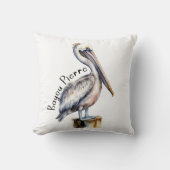 パステルウォーターカラーペリカンバイユーピエールルイジアナ クッション (正面)