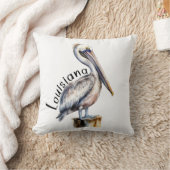 パステルウォーターカラーペリカンルイジアナ州 クッション (ブランケット)