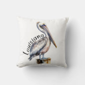 パステルウォーターカラーペリカンルイジアナ州 クッション (正面)