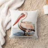 パステルウォーターカラーペリカンルイジアナ州 クッション (ブランケット)