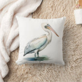 パステルウォーターカラーペリカンルイジアナ州 クッション (ブランケット)