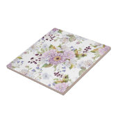 パステルウォーターカラーボタニカルワイルドフラワー陶器 タイル (側面)