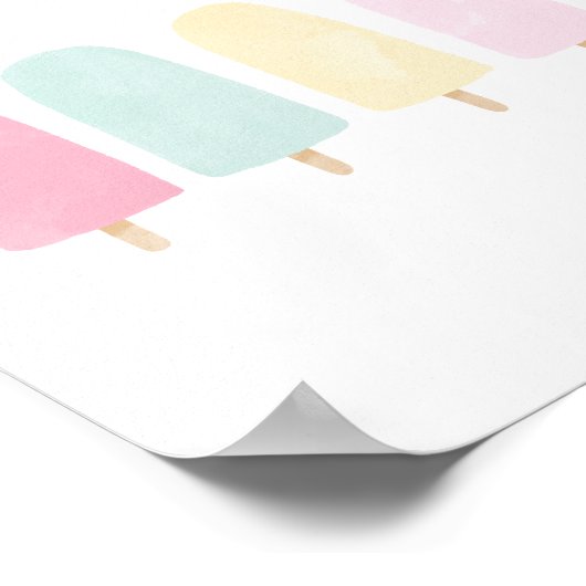 パステルウォーターカラーポプシクルガールズルームポスター ポスター (角)