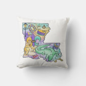 パステルウォーターカラーマルディグラスルイジアナ州 クッション (正面)