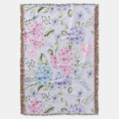 パステルウォーターカラーミックスドカラーアジサイの花 スローブランケット (正面縦)
