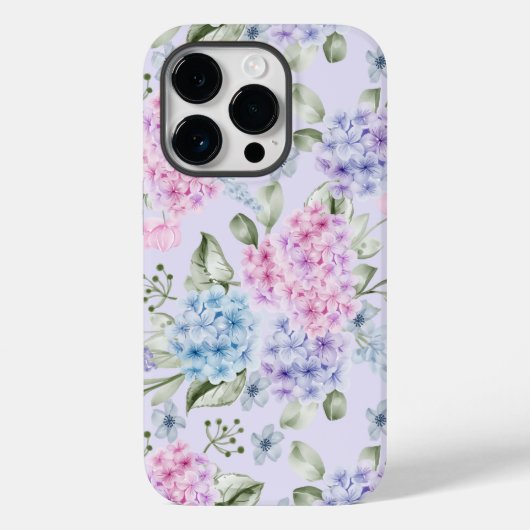 パステルウォーターカラーミックスドカラーアジサイの花 Case-Mate iPhoneケース (裏面)