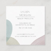 パステルウォーターカラーミニマリストビジネスカード スクエア名刺 (裏面)