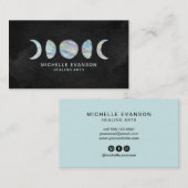 パステルウォーターカラームーンフェイズスピルチュアル禅 名刺 (正面/裏面)