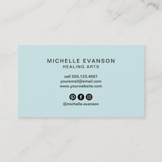 パステルウォーターカラームーンフェイズスピルチュアル禅 名刺 (裏面)