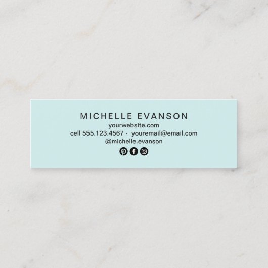 パステルウォーターカラームーンフェイズホログラフィック スキニー名刺 (裏面)