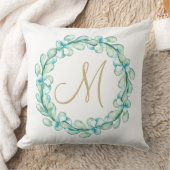 パステルウォーターカラーユーカリリースモノグラム クッション (ブランケット)