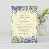 パステルウォーターカラーラベンダーイエローウェディング招待 招待状 (スタンド正面)