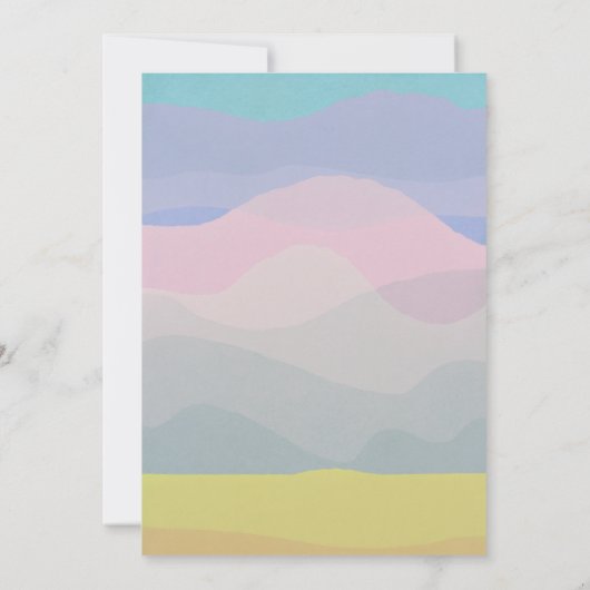 パステルウォーターカラーランドスケープ結婚式の招待 招待状 (裏面)