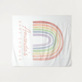 パステルウォーターカラーレインボーベビーシャワー背景 タペストリー (正面(横))