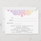 *~*パステルウォーターカラーレインボーマンダラスピリチュアル ノートカード (裏面)