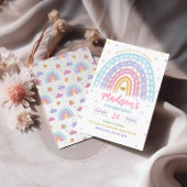 パステルウォーターカラーレインボー誕生日招待状 招待状