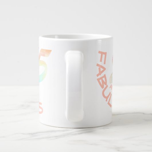 パステルウォーターカラーレインボー55歳誕生日 ジャンボコーヒーマグカップ (裏面)