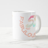 パステルウォーターカラーレインボー55歳誕生日 ジャンボコーヒーマグカップ (正面右)