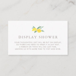 パステルウォーターカラーレモンサマーディスプレイシャワー エンクロージャーカード