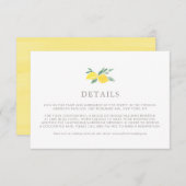 パステルウォーターカラーレモンサマー結婚ズ詳細 エンクロージャーカード (正面/裏面)